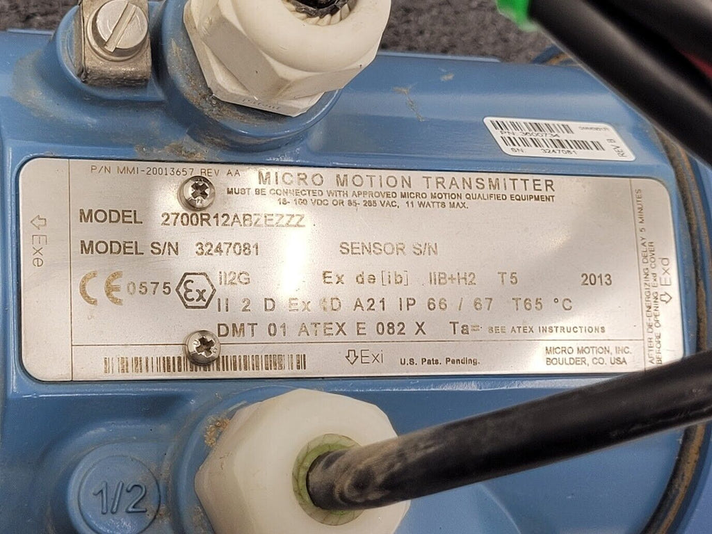 Micro Motion TECO B912 Mass Flow Coriolis Sensor R100S128NIAUEZZZZ 1" + TX