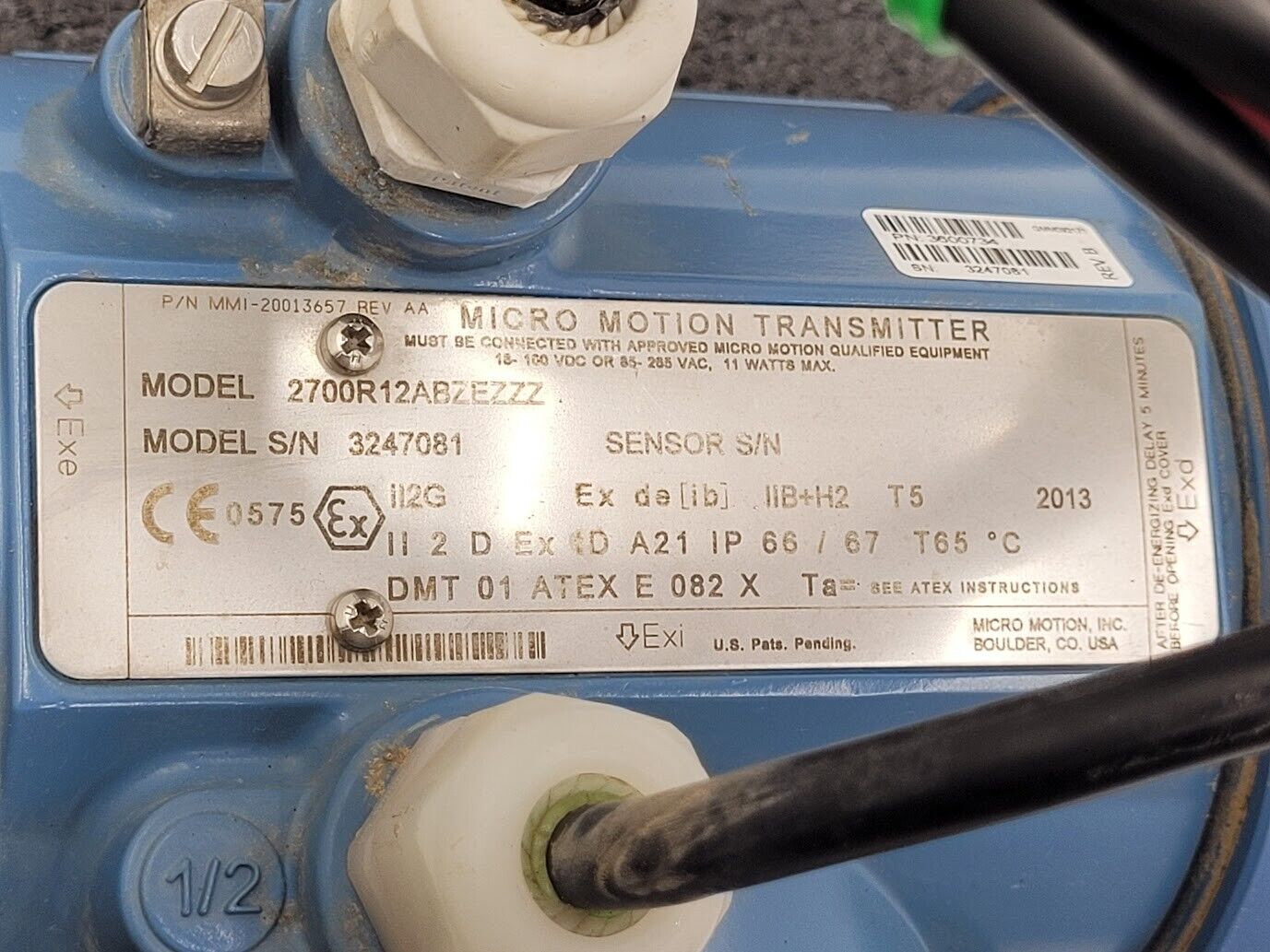 Micro Motion TECO B912 Mass Flow Coriolis Sensor R100S128NIAUEZZZZ 1" + TX