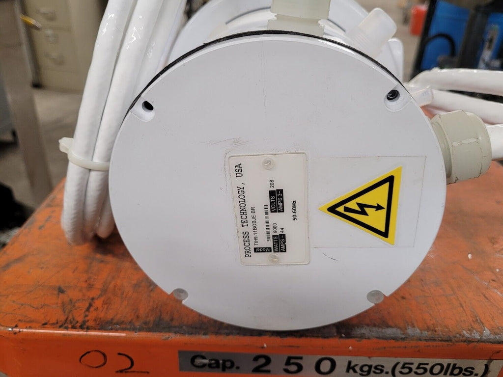 Process Technology Fluoropolymer In-Line Chemical Heater 9000W 9Kw 208V 1Ph 44A
