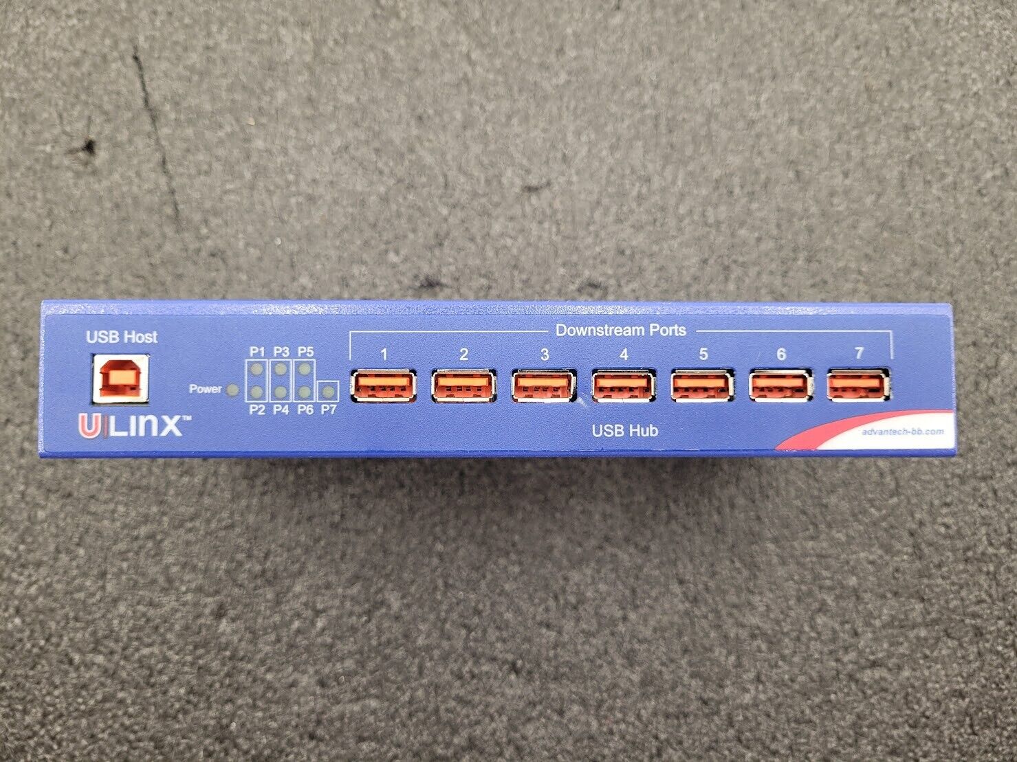 B+B SmartWorx Advantech UHR307 Isolate Industrial 7 Port USB Hub + Power Supply