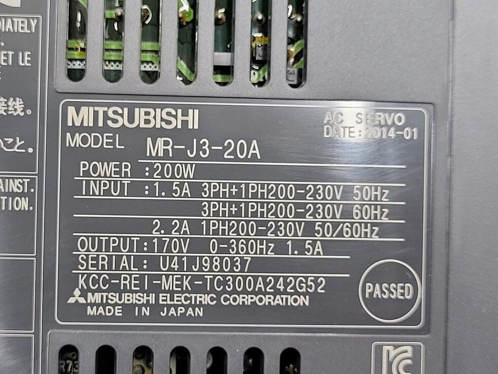 Mitsubishi 200W Servo Adjustable Width Control System HF-KP23 + MR-J3-20A Unit B