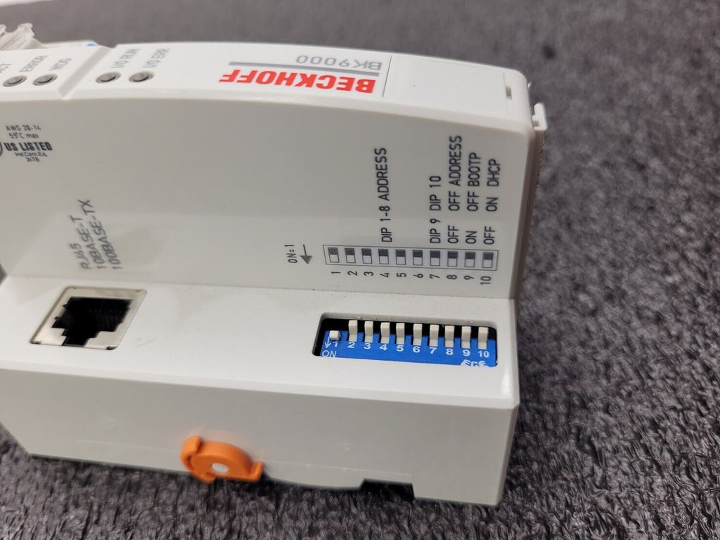 Beckhoff BK9000 Ethernet TCP/IP Coupler DIN Rail Mount 24VDC