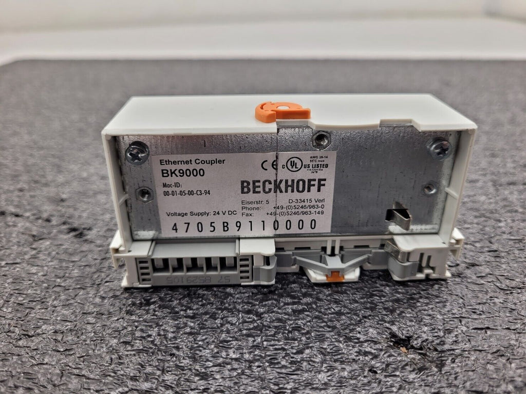 Beckhoff BK9000 Ethernet TCP/IP Coupler DIN Rail Mount 24VDC