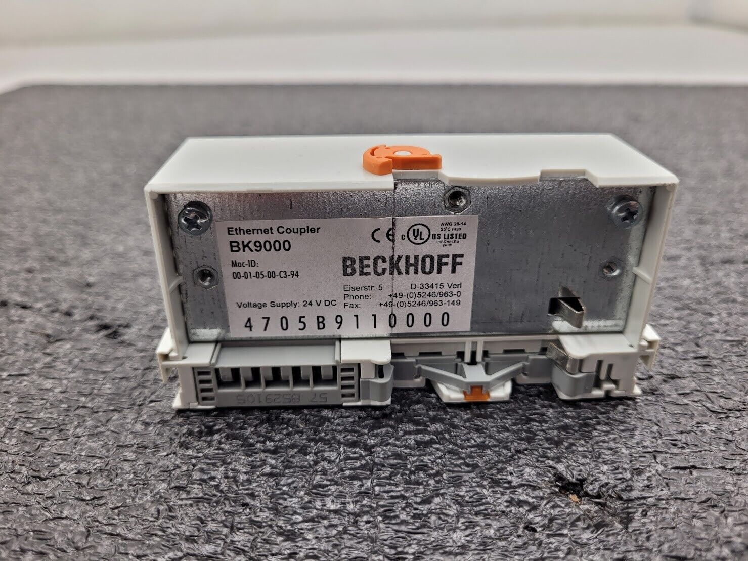 Beckhoff BK9000 Ethernet TCP/IP Coupler DIN Rail Mount 24VDC