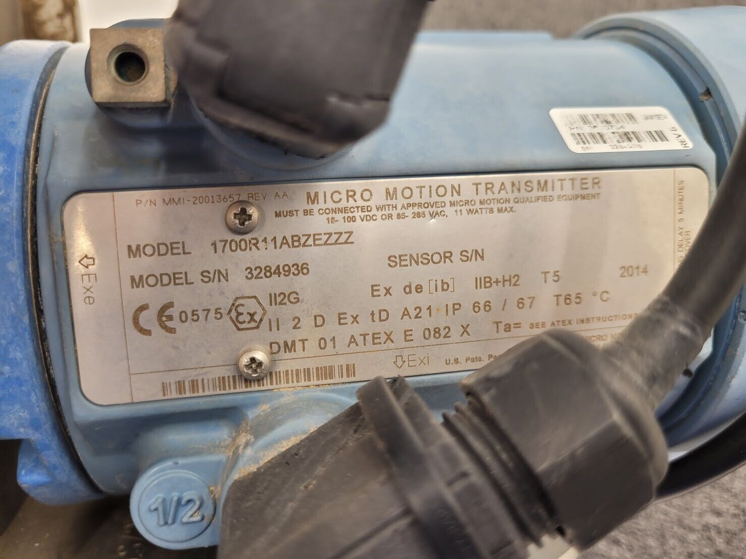 Micro Motion  Mass Flow Coriolis Meter Sensor R100S128NQBZEZZZZ 1" +Transmitter