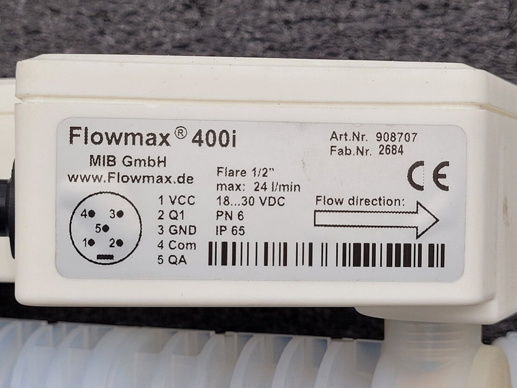 MiB GmbH Flowmax 400i  Ultrasonic Flowmeter / Dosing Device PFA 1/2" Flare
