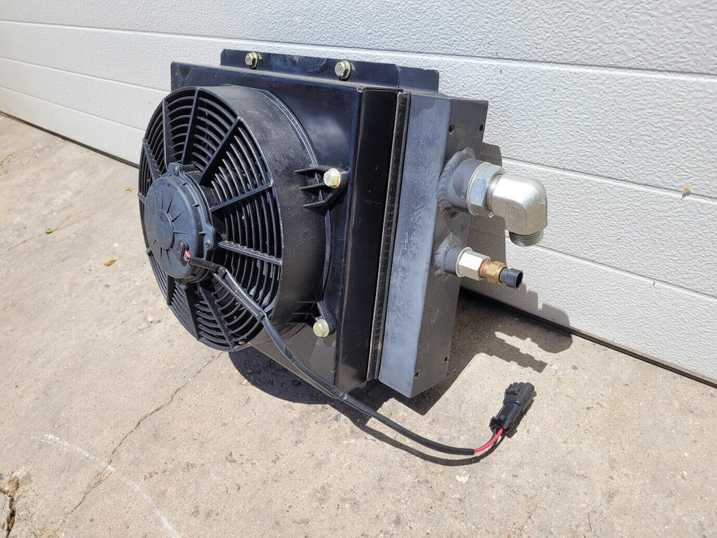 American Cooling Systems Hydraulic Oil Cooler Radiator 24714AM + 12VDC Fan