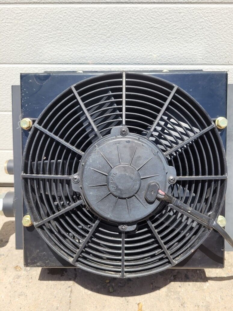 American Cooling Systems Hydraulic Oil Cooler Radiator 24714AM + 12VDC Fan