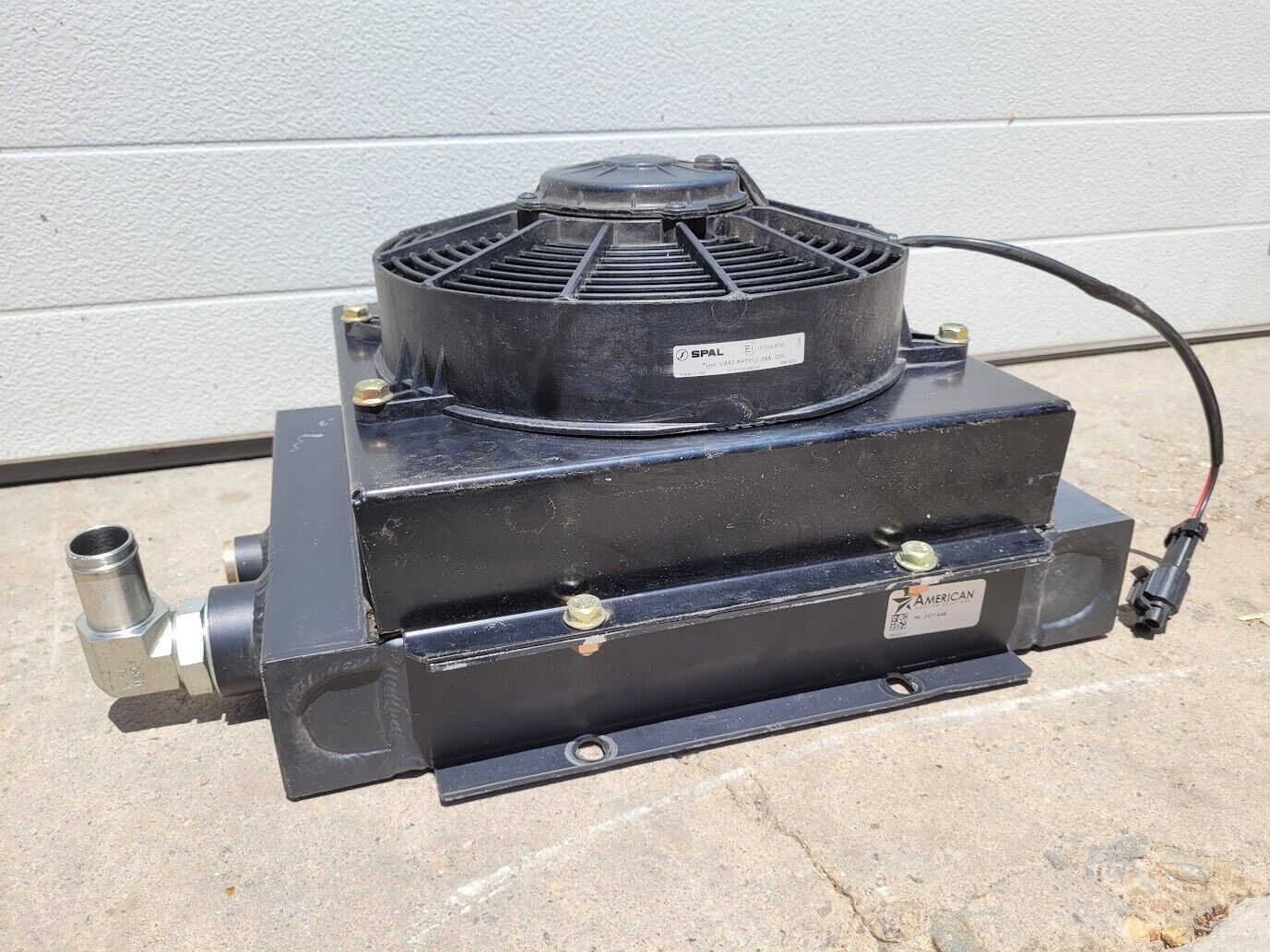American Cooling Systems Hydraulic Oil Cooler Radiator 24714AM + 12VDC Fan