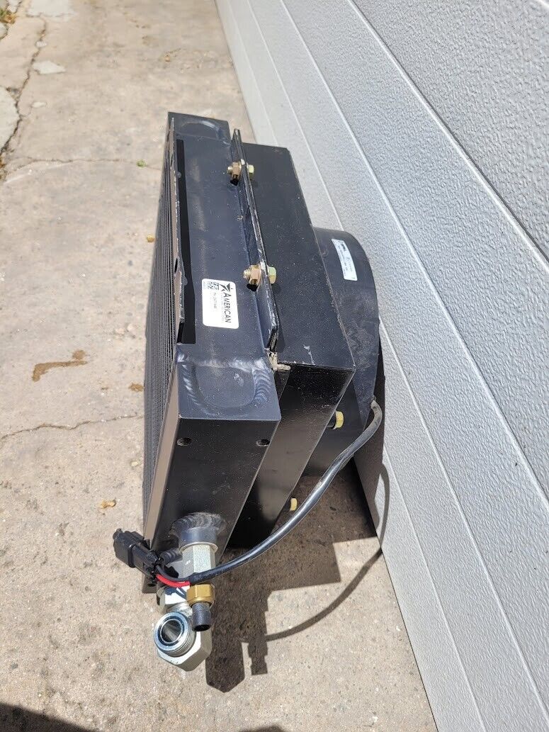 American Cooling Systems Hydraulic Oil Cooler Radiator 24714AM + 12VDC Fan