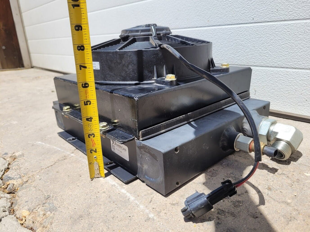 American Cooling Systems Hydraulic Oil Cooler Radiator 24714AM + 12VDC Fan