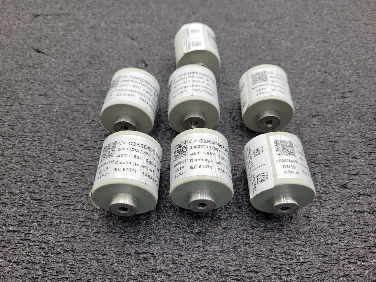 Lot of 7 Faratronic High Voltage Power Capacitors 2000VDC 0.05 uF