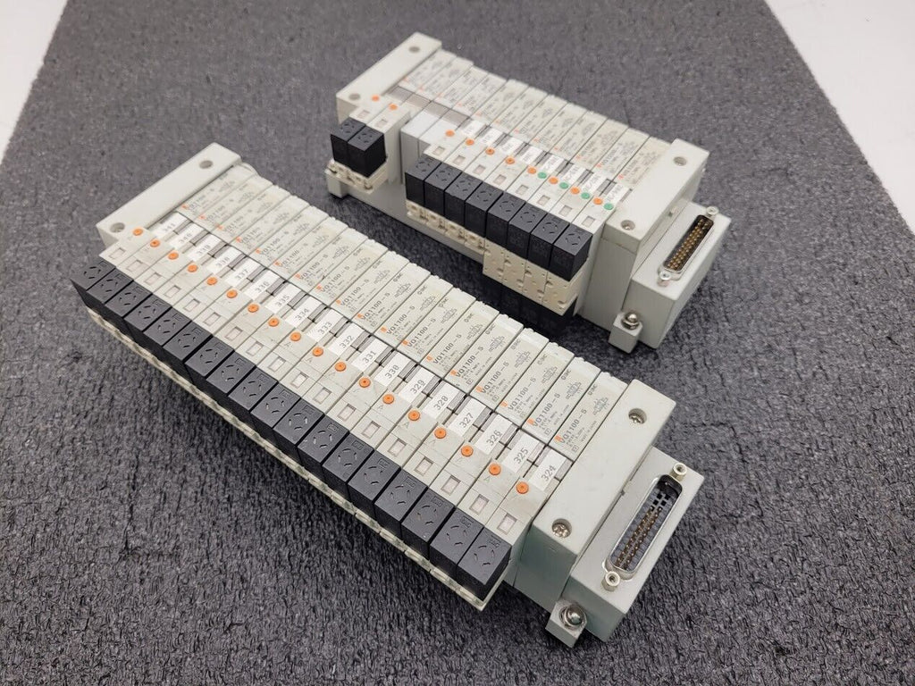 2x SMC Valve Block Solenoid Manifold VQ1200-5 VQ1100-5 24VDC 30 Valves Lot B