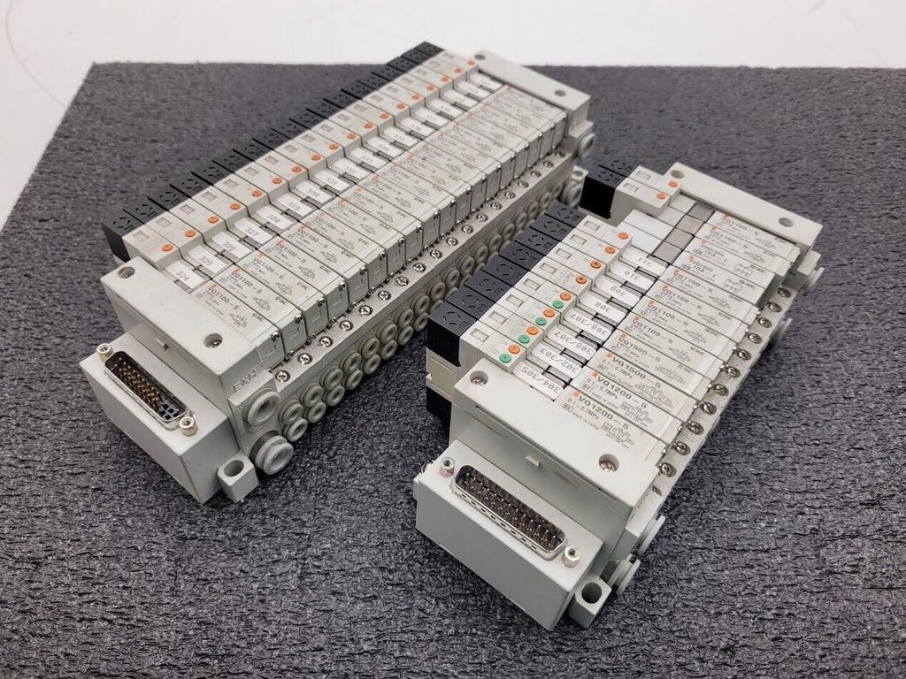 2x SMC Valve Block Solenoid Manifold VQ1200-5 VQ1100-5 24VDC 30 Valves Lot B