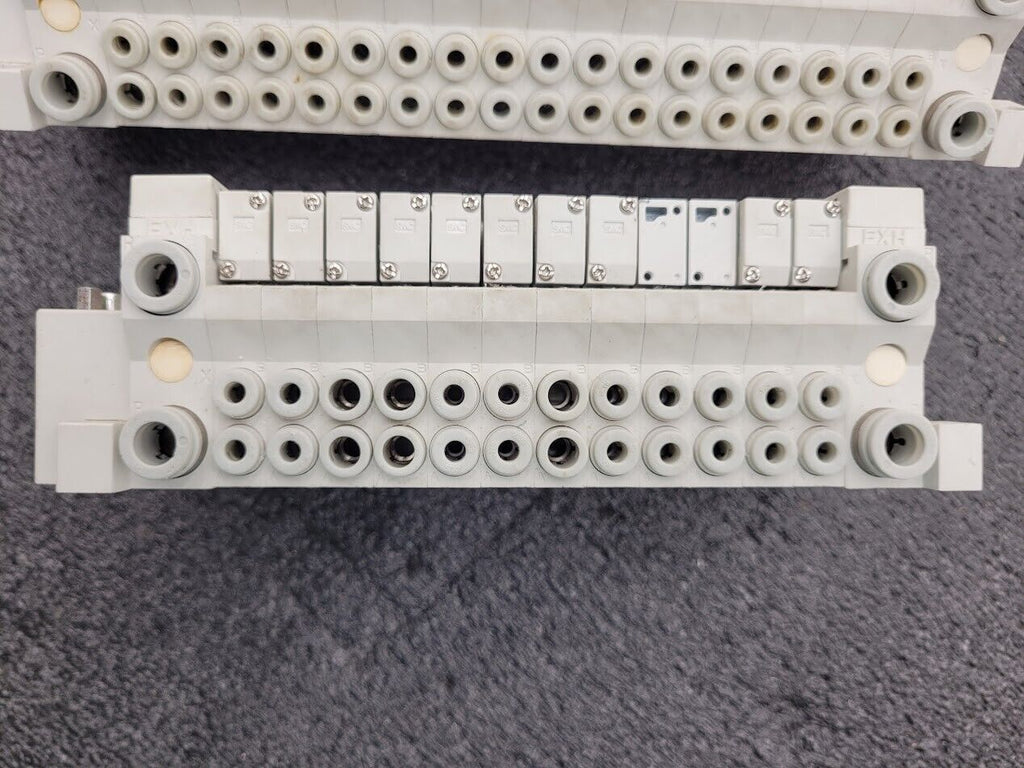 2x SMC Valve Block Solenoid Manifold VQ1200-5 VQ1100-5 24VDC 30 Valves Lot B