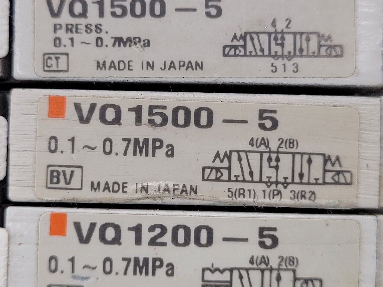 2x SMC Valve Block Solenoid Manifold VQ1200-5 VQ1100-5 24VDC 30 Valves Lot B