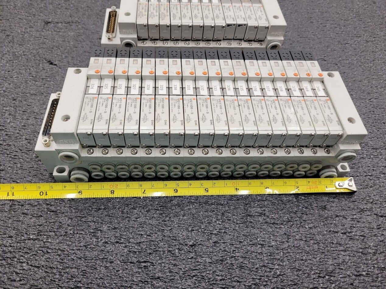 2x SMC Valve Block Solenoid Manifold VQ1200-5 VQ1100-5 24VDC 30 Valves Lot B