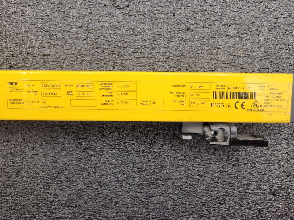 Sick C4000 Light Curtain Safety Screen Sensor 24VDC 0-19m Scanning Range 750mm D