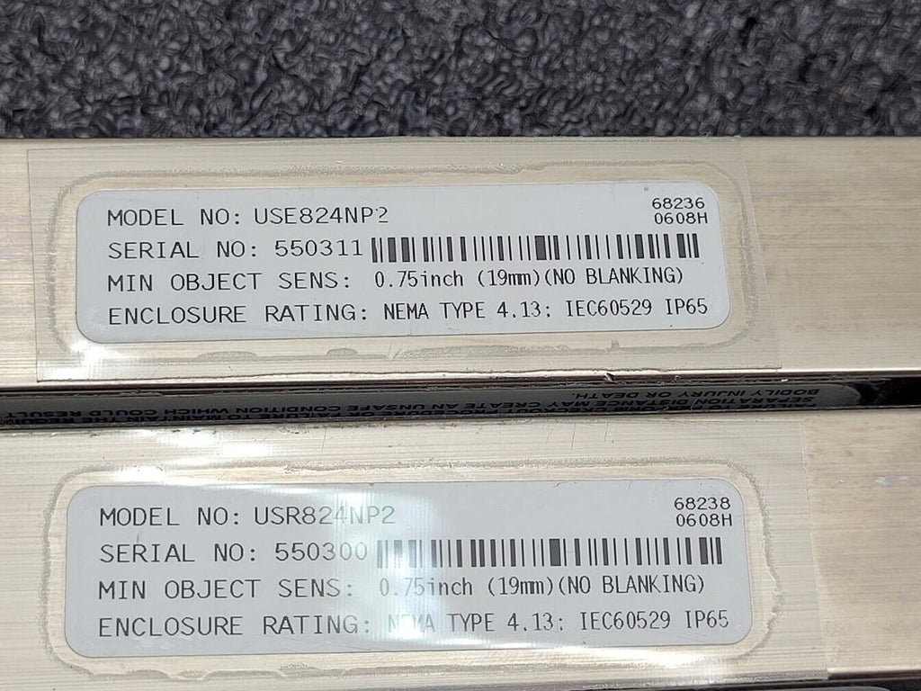 Banner USE824NP2 & USR824NP2 MICRO-SCREEN 9.4" Light Curtain Screen Set Tested