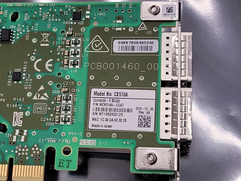 Mellanox MCX516A-GCAT - 50GBe Dual Port QSFP28 PCI-e NIC