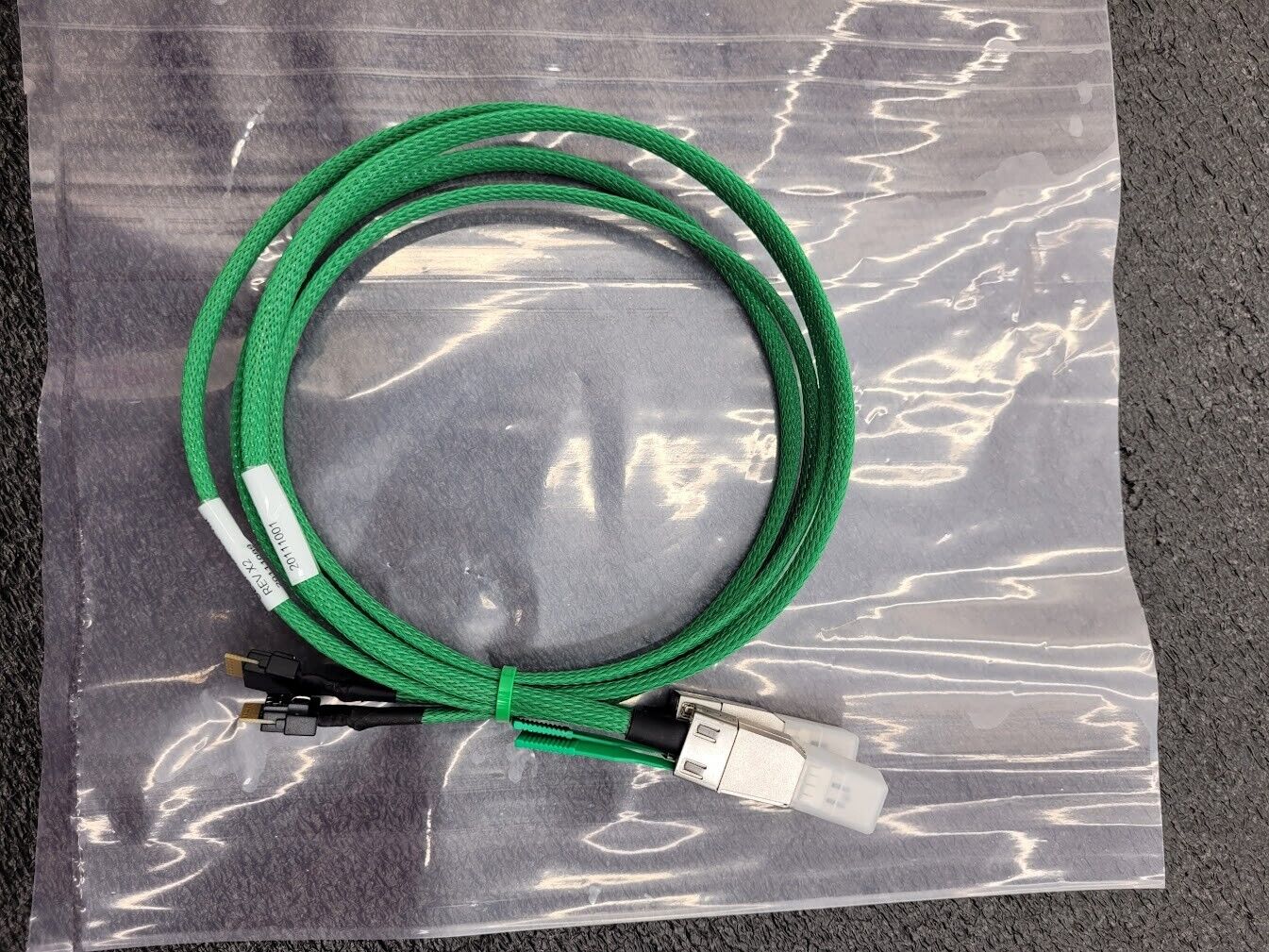 Lot of 2x SFF-8644 Mini SAS HD to Slimline x4 SFF-8654 4i Straight 38 Pin Cable