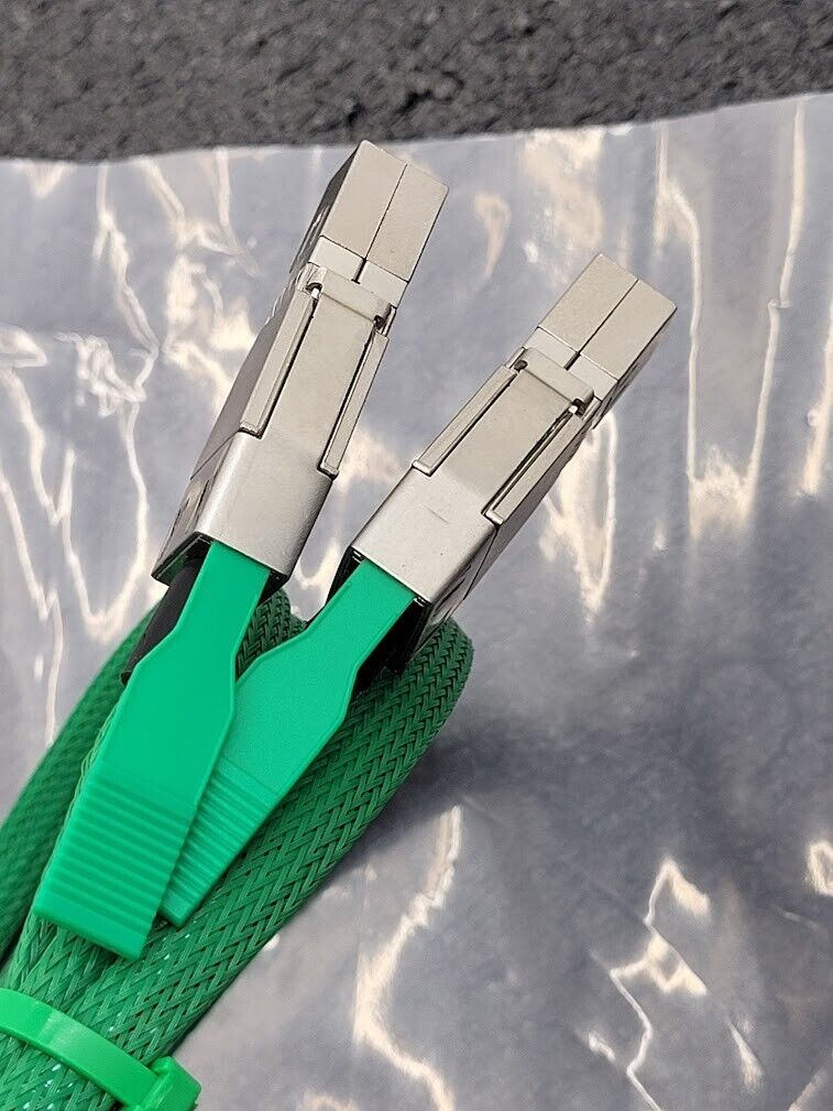 Lot of 2x SFF-8644 Mini SAS HD to Slimline x4 SFF-8654 4i Straight 38 Pin Cable