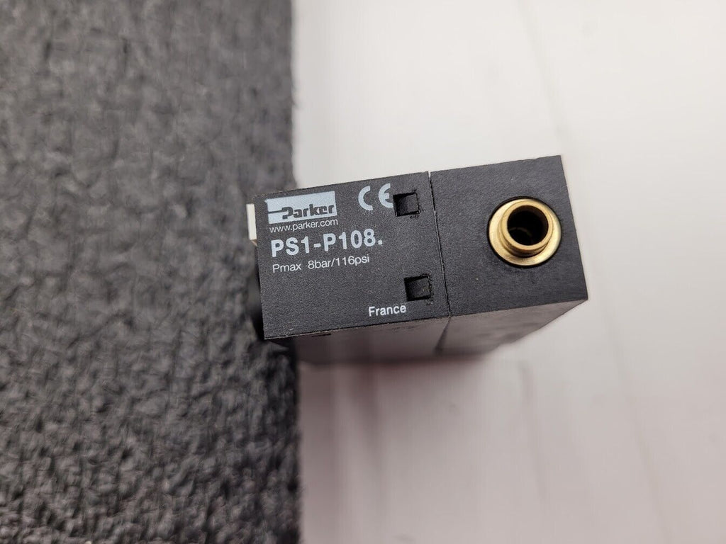 Parker PS1-P108. Line Mounted Pressure Switch w/Manual Override 24-115V AC/DC