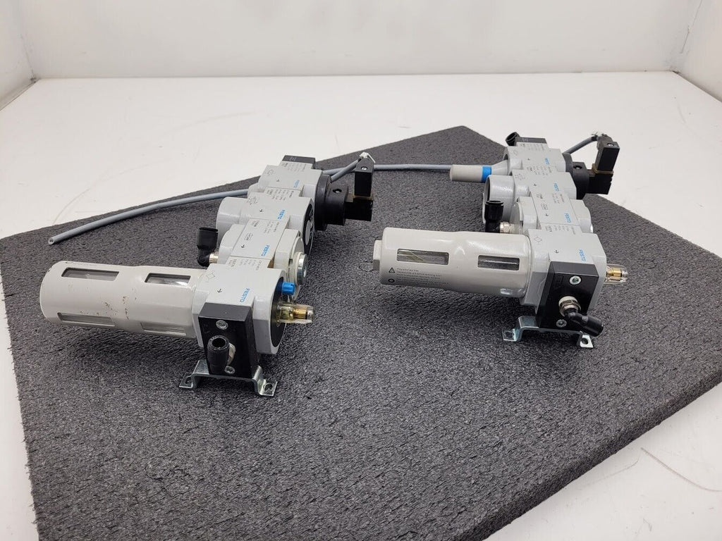 Lot of 2x Festo Air Pneumatic Solenoid On/Off Piston Gate Shut Off + Lubricator