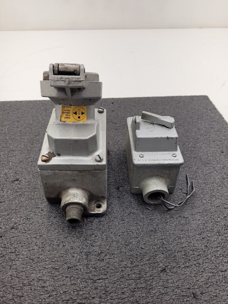 Crouse Hinds ENR21201 20A 125VAC Explosion Proof Plug Receptacle + ON/OFF Switch