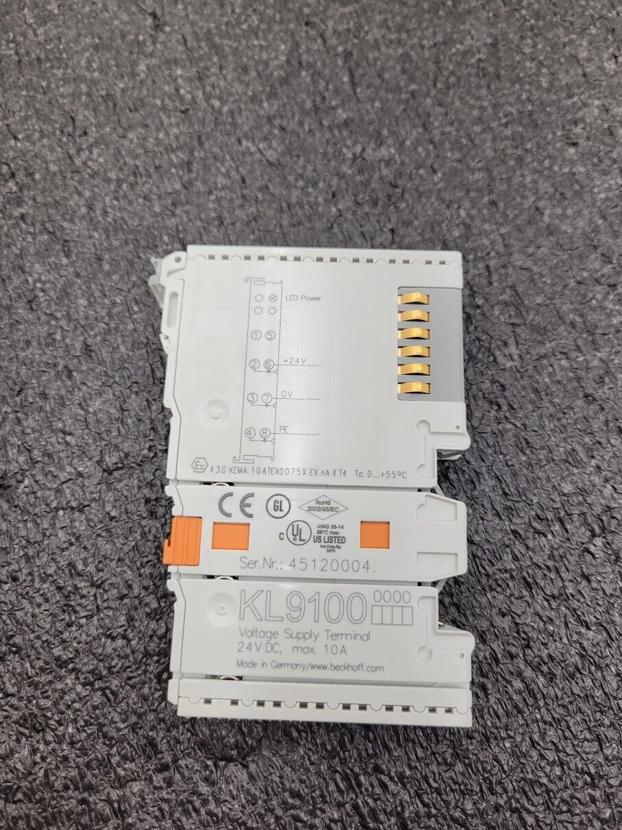Beckhoff KL9100 Voltage Supply Terminal 24VDC 10A