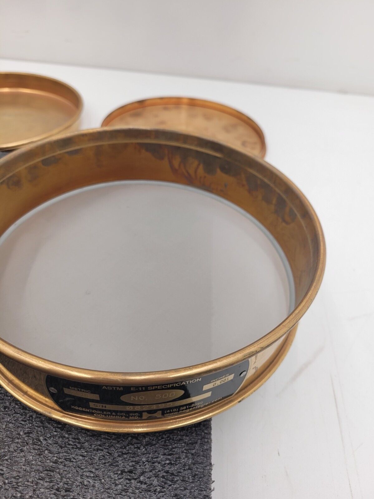 Lot of 10x Hogentogler U.S.A. Standard Test Sieve ASTM E-11 20um - 150um +Covers