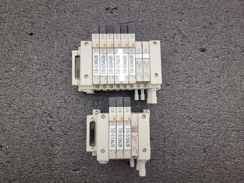2x SMC Pneumatic Valve Block Solenoid Manifold 24VDC 12 Valves Total Lot E