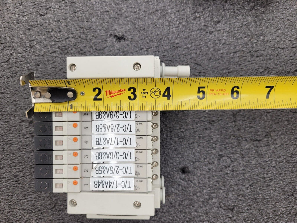 2x SMC Pneumatic Valve Block Solenoid Manifold 24VDC 12 Valves Total Lot E
