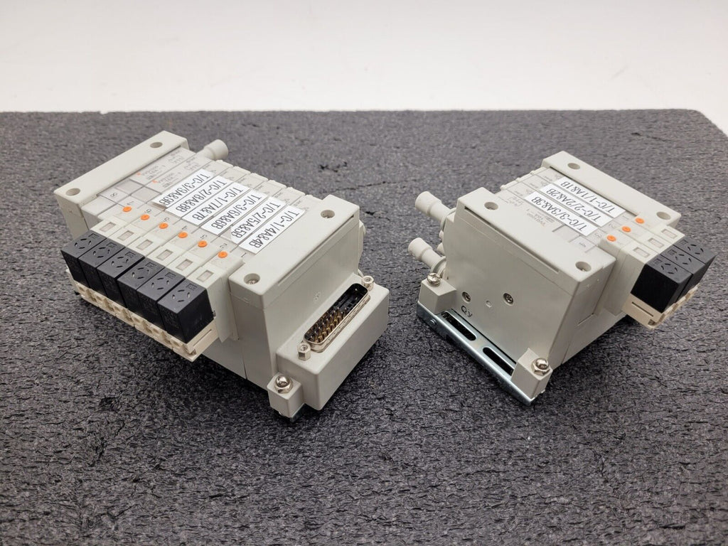 2x SMC Pneumatic Valve Block Solenoid Manifold 24VDC 12 Valves Total Lot E