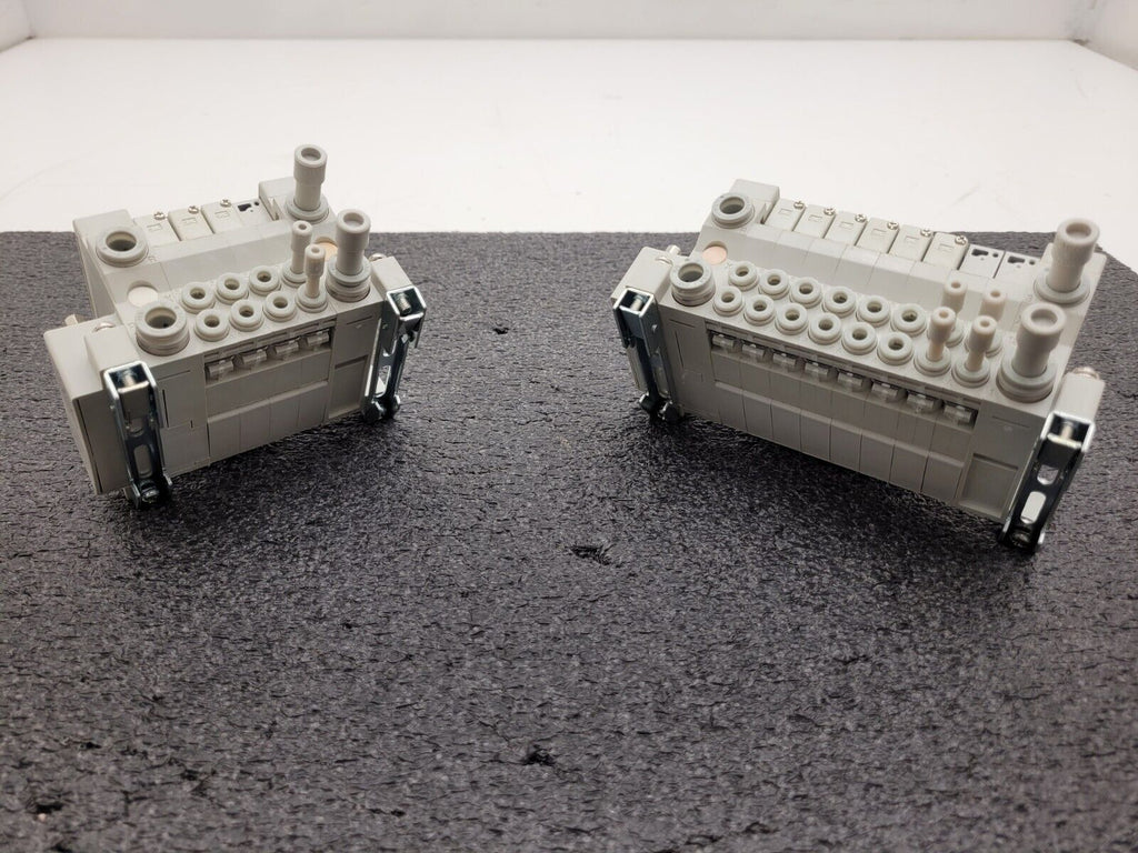 2x SMC Pneumatic Valve Block Solenoid Manifold 24VDC 12 Valves Total Lot E