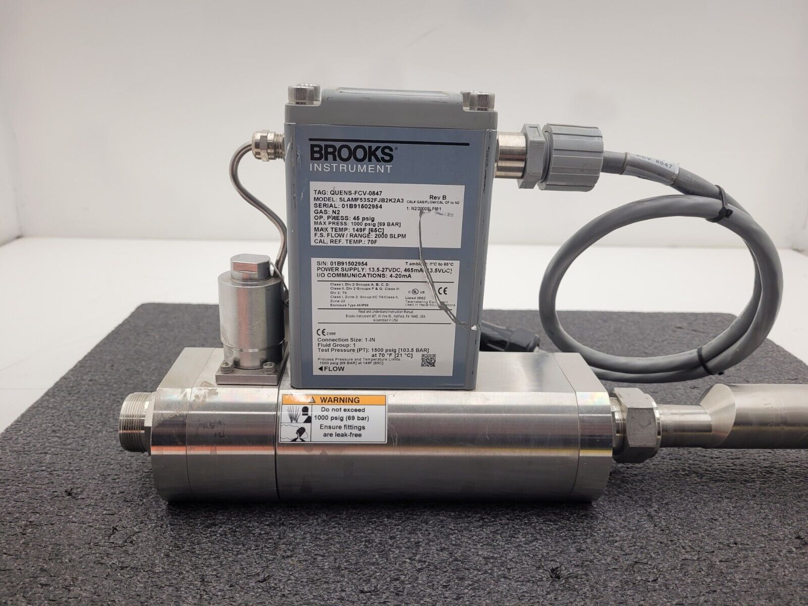 Brooks Thermal Mass Flow SlamF Series Flow Meter SLAMF53S2FJB2K2A3 N2 2000 SLPM