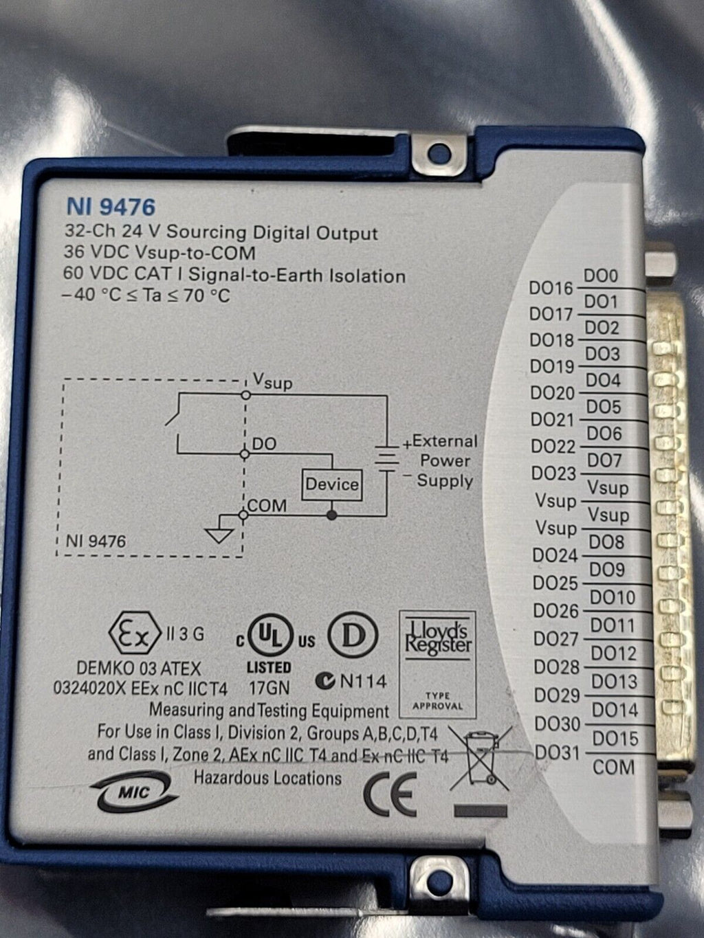 NI-9476 National Instruments NI 9476 32-CH 24V Sourcing Digital Output Module