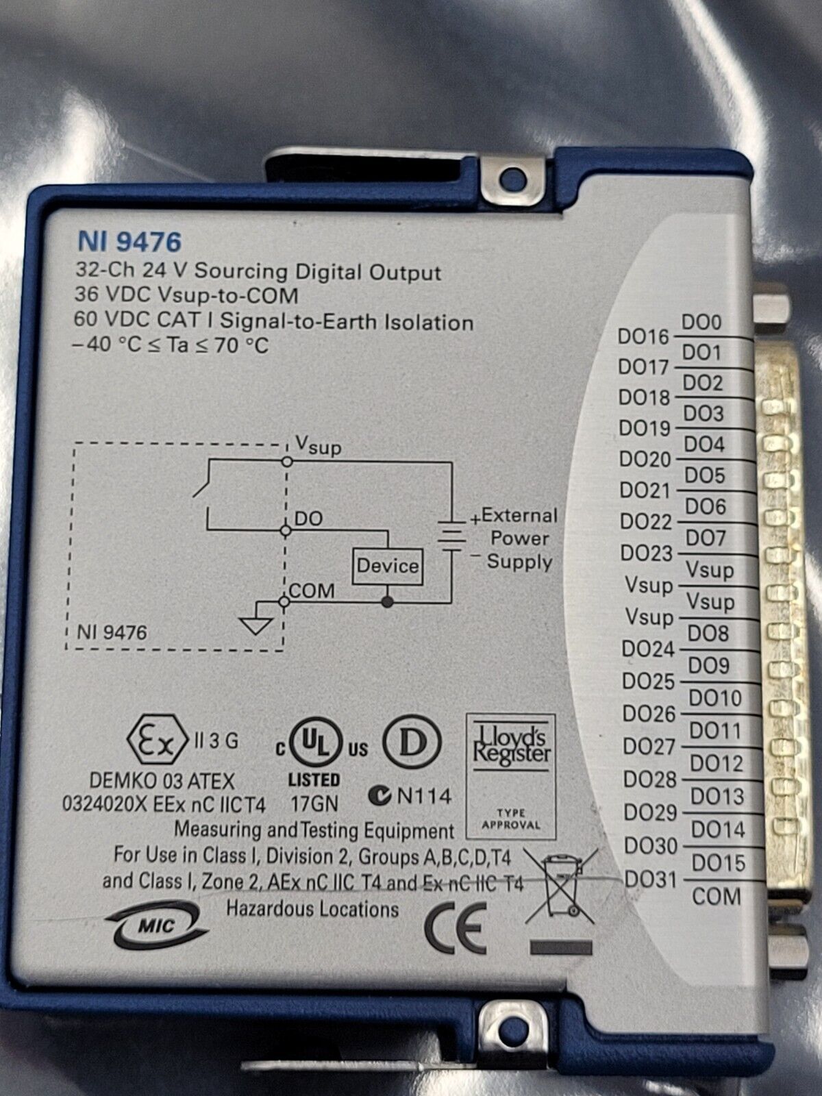 NI-9476 National Instruments NI 9476 32-CH 24V Sourcing Digital Output Module