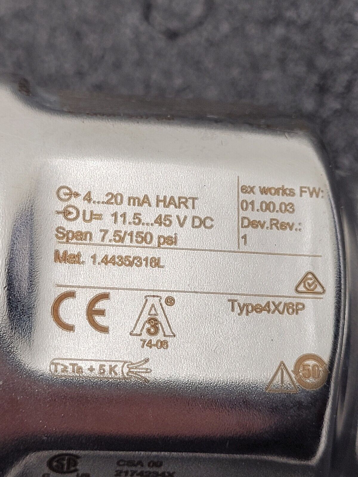 Endress & Hauser Cerabar M PMP51-8CH64/0 Pressure Sensor Transmitter Unit B