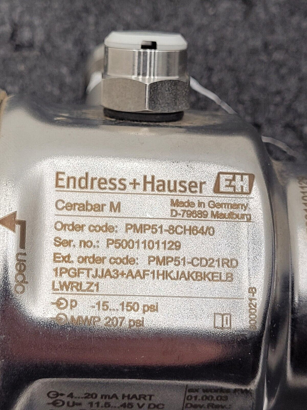Endress & Hauser Cerabar M PMP51-8CH64/0 Pressure Sensor Transmitter Unit B