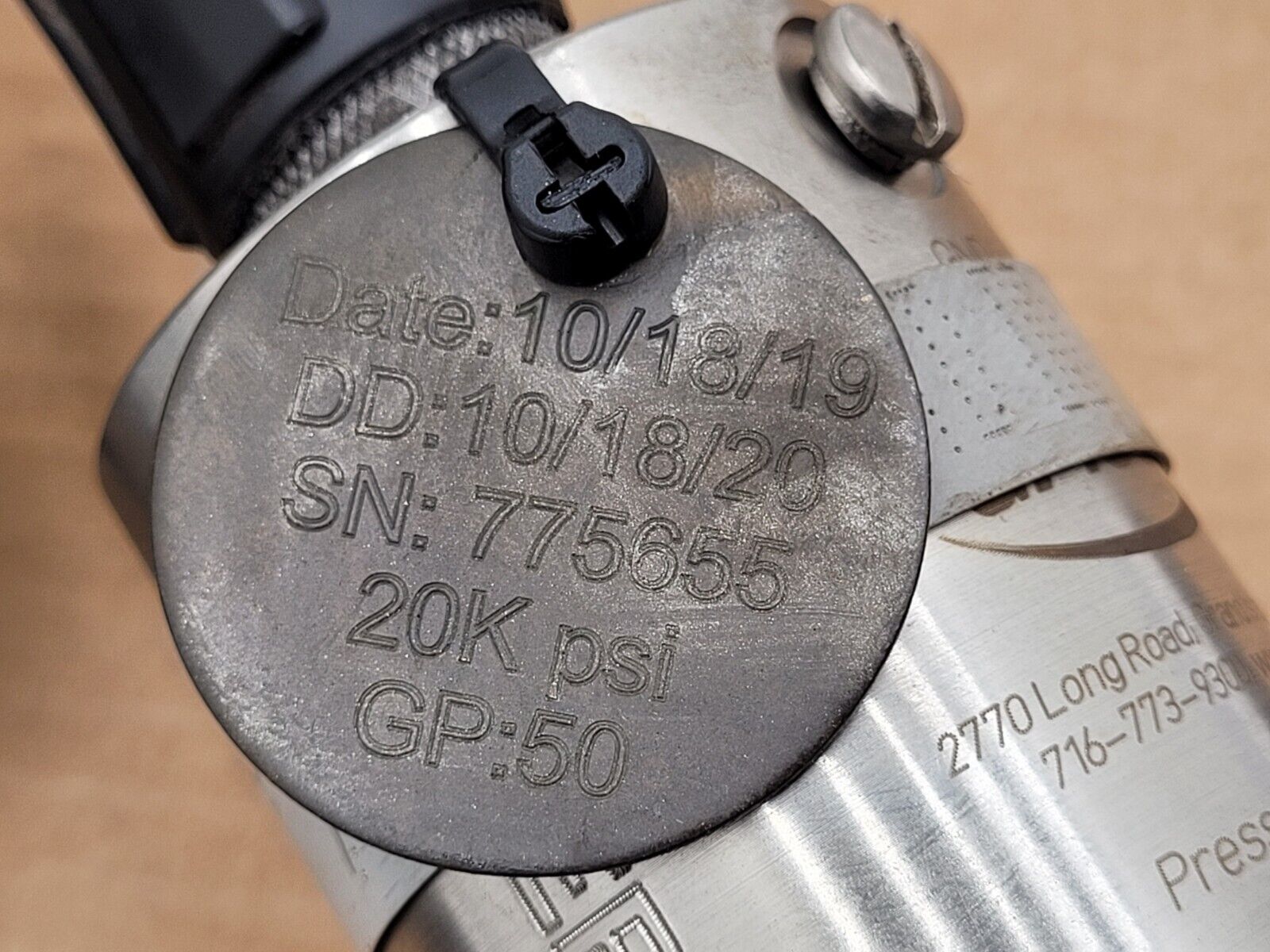 GP50 Pressure Transducer 370GIDSDDK-A349 20K PSI H20 Water Service