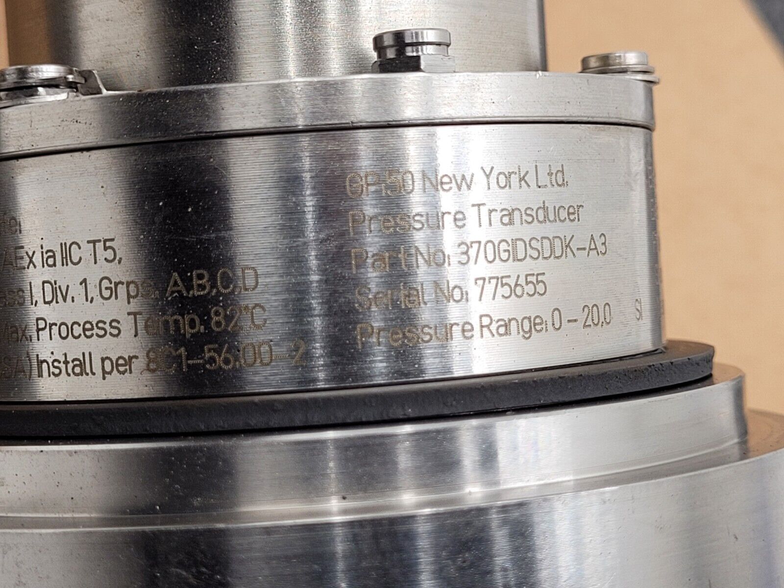 GP50 Pressure Transducer 370GIDSDDK-A349 20K PSI H20 Water Service