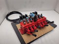 Norcan Proportional 6x Valve Block with Solenoid Controls Manual Lever Override