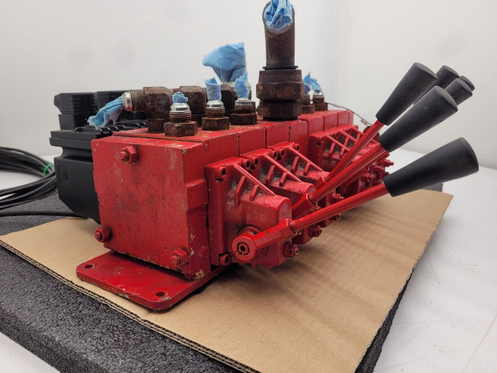 Norcan Proportional 6x Valve Block with Solenoid Controls Manual Lever Override