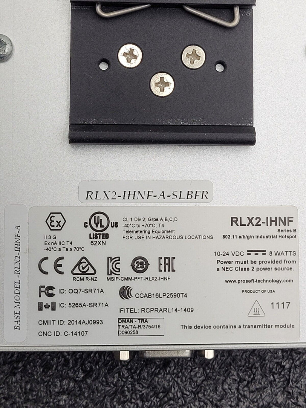 ProSoft Technology RadioLinx RLX2-IHNF 802.11abgn Fast Industrial Hotspot Tested