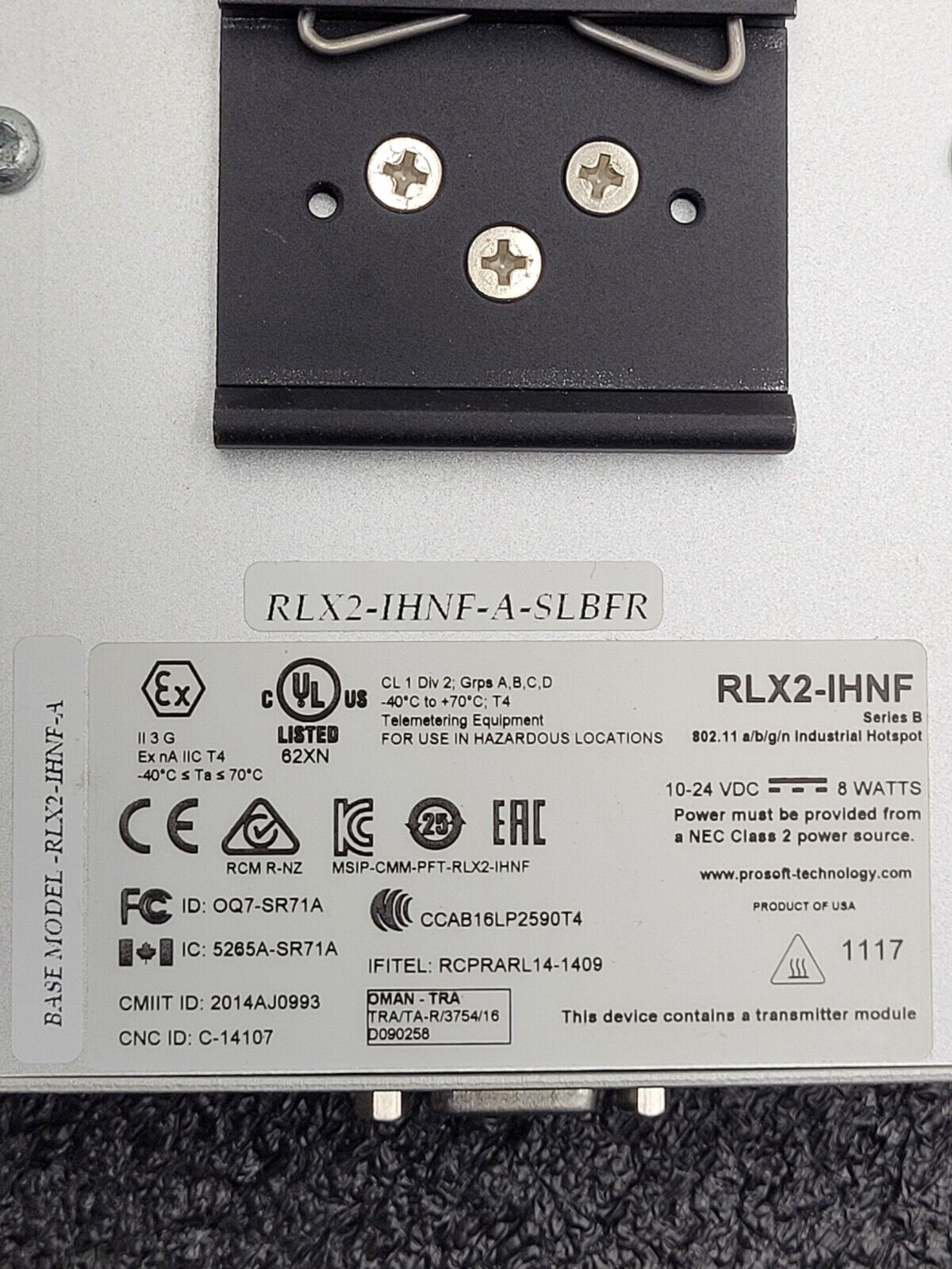 ProSoft Technology RadioLinx RLX2-IHNF 802.11abgn Fast Industrial Hotspot Tested