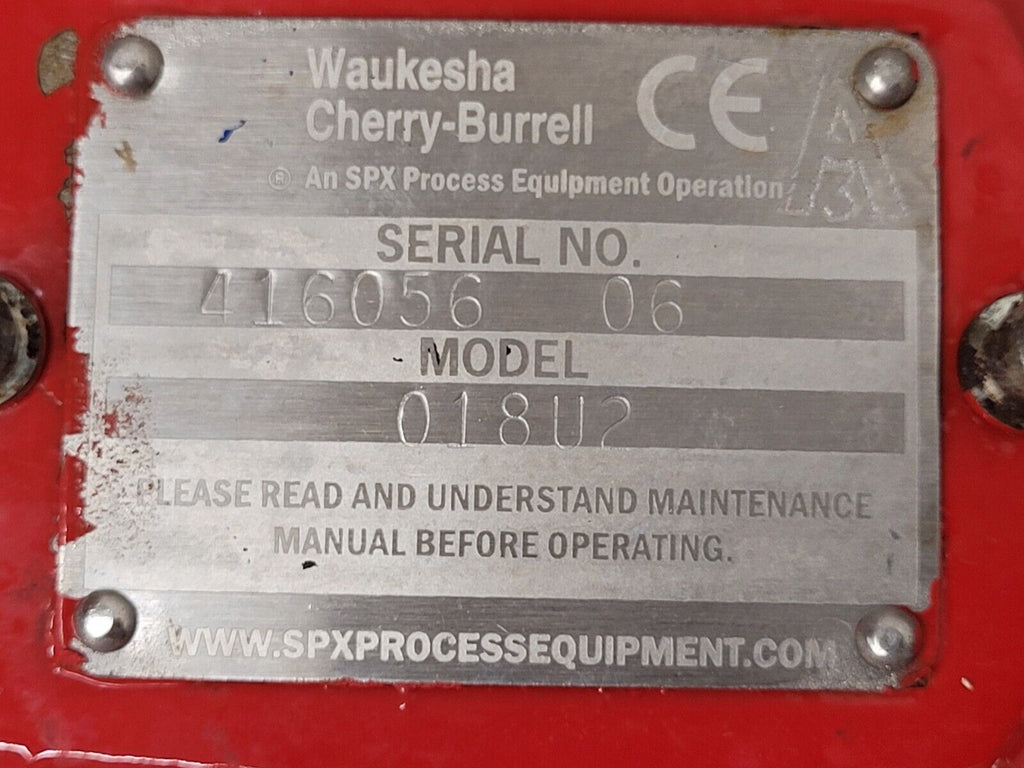 Waukesha Cherry-Burrell SPX 018 U2 Stainless Steel Positive Displacement Pump A