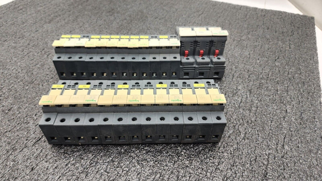 Schneider Electric DF101 DF103 DF143 Lot of 15 Fuse Holders w/ assorted fuses