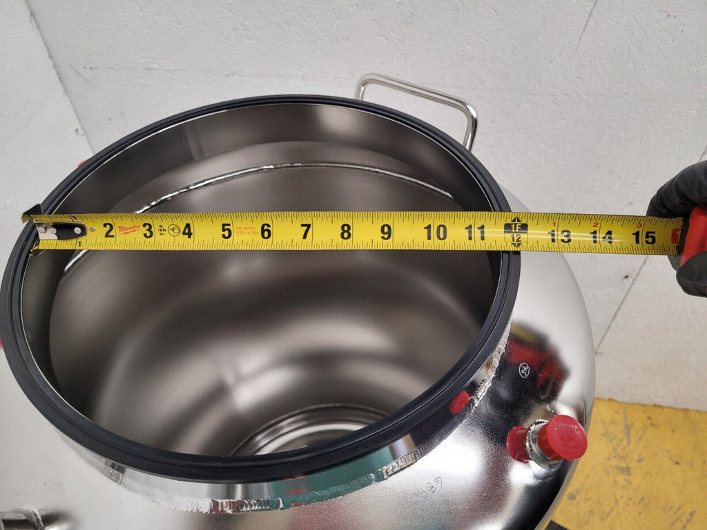 18" OD 30 Gal 100PSI MAWP Stainless Steel Pressure Tank, lid,  SS Tank w/ certs