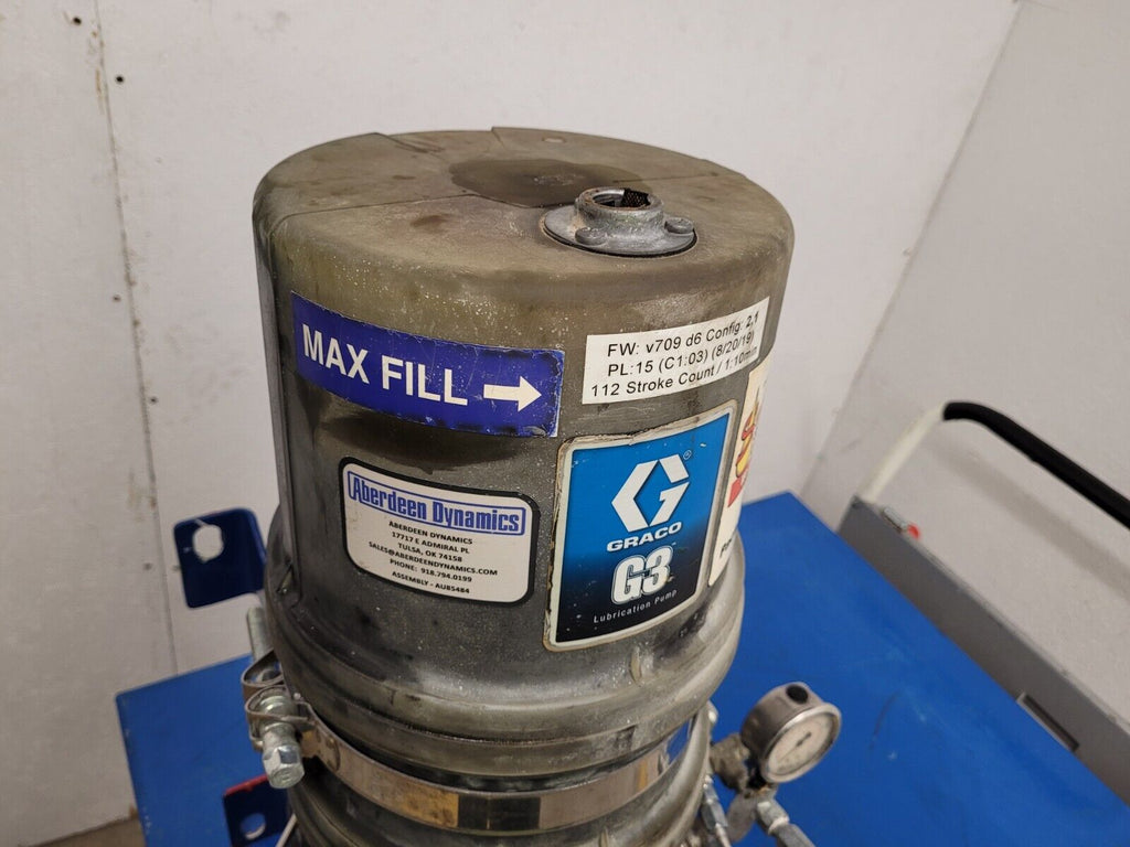 GRACO G3 Lubrication Pump 96G231 G3-A-12MX-120L08 12VDC 5100 PSI Working Pull A